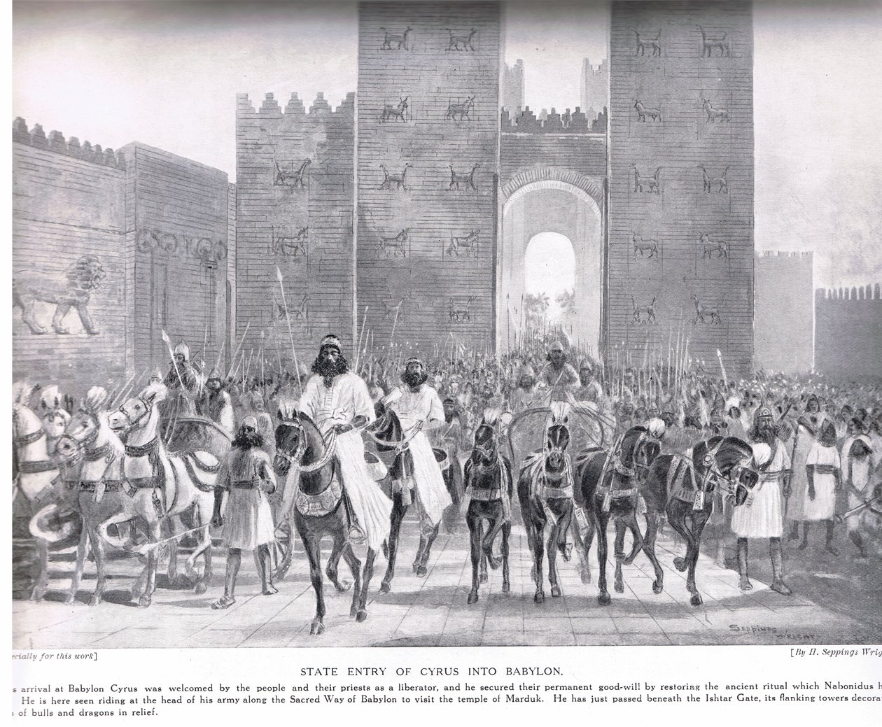 Entrée de Cyrus à Babylone, illustration de 