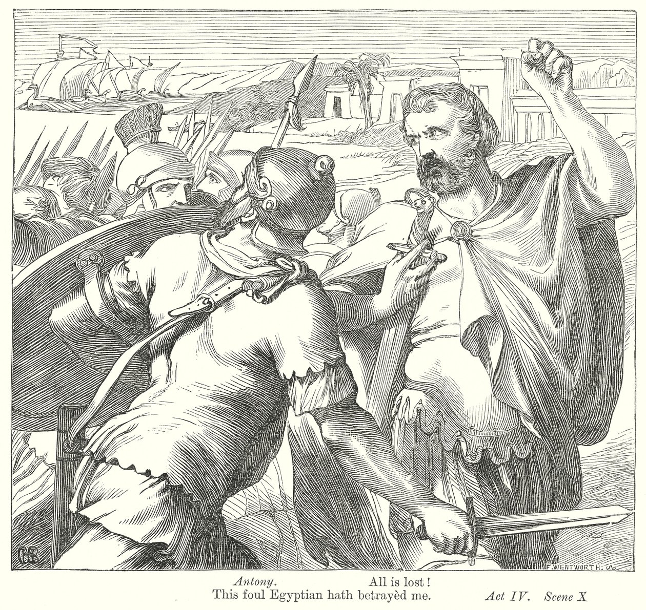 Antoine et Cléopâtre (gravure) - Henry Courtney (after) Selous
