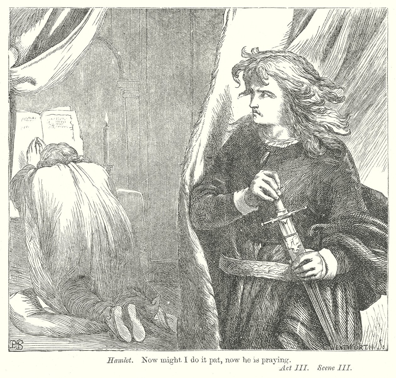 Hamlet (gravure) - Henry Courtney (after) Selous