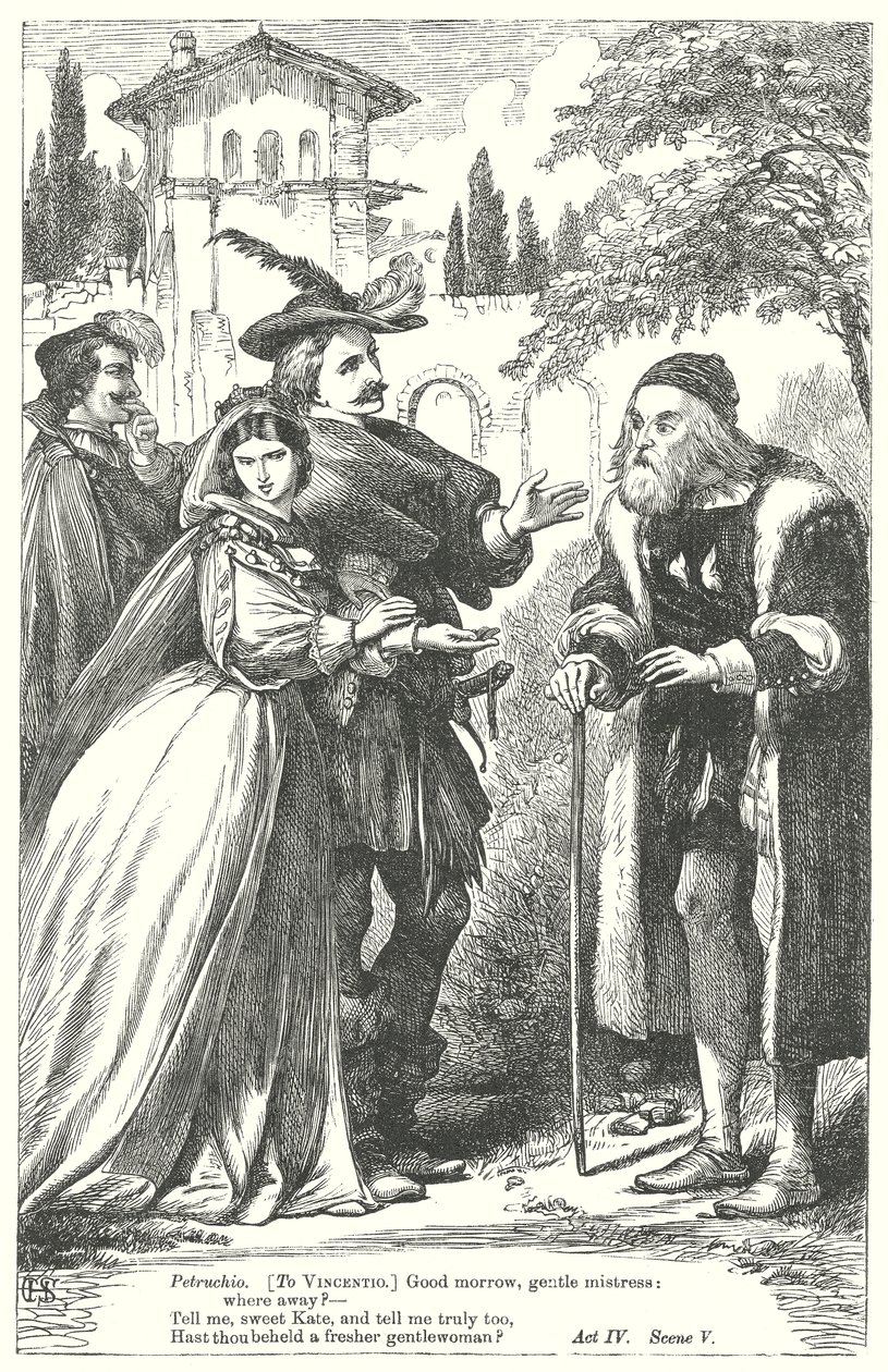 La Mégère apprivoisée (gravure) - Henry Courtney (after) Selous