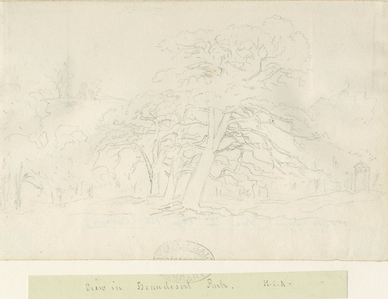 Parc de Beaudesert : dessin au crayon, nd [1788-1855] - Henry Curzon Allport