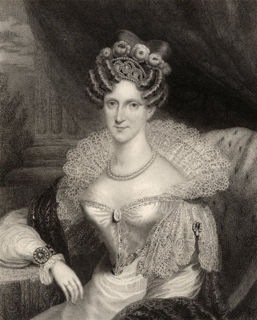Princesse Adélaïde de Saxe-Cobourg Meiningen, gravée par H.R. Cook (fl.1813-47), de 