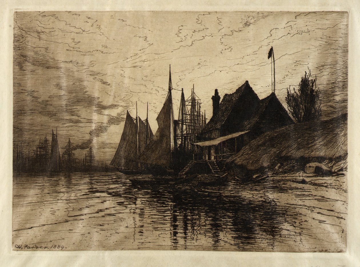 Soirée, port de New York - Henry Farrer