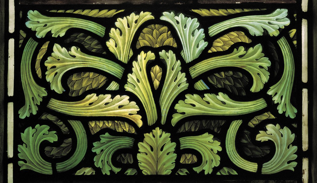 Motif de feuillage, fenêtre des Anges du Jugement - Henry Holiday