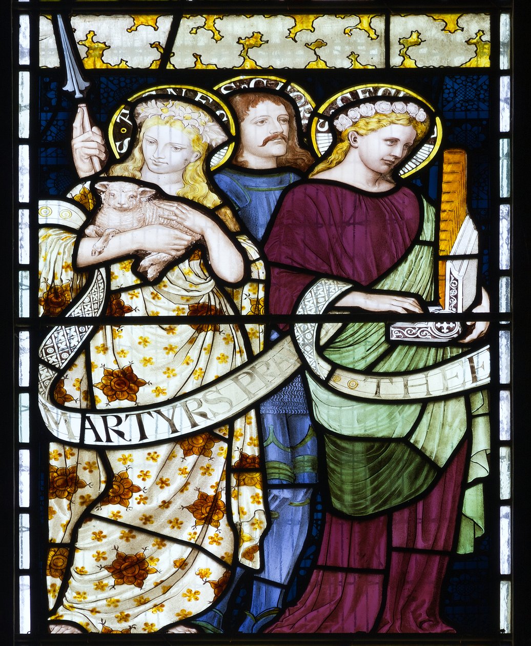 Sainte Cécile, Sainte Agnès et Saint Georges, vers 1872 - Henry Holiday