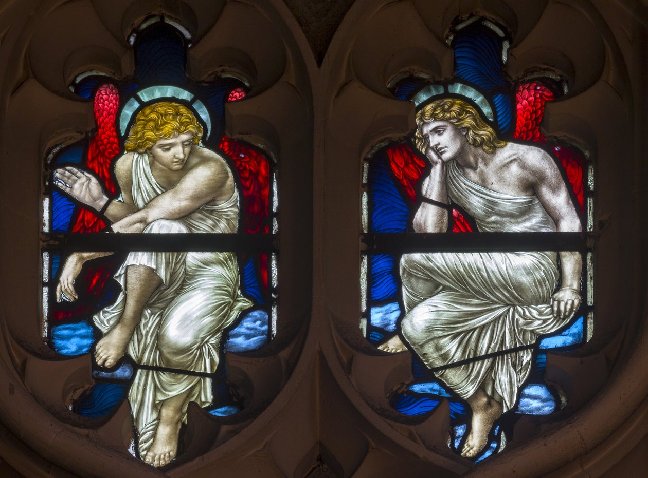Westminster, St Margaret, James Powell & Sons, Henry Holiday, Anges en tracé, 1883 - Henry Holiday