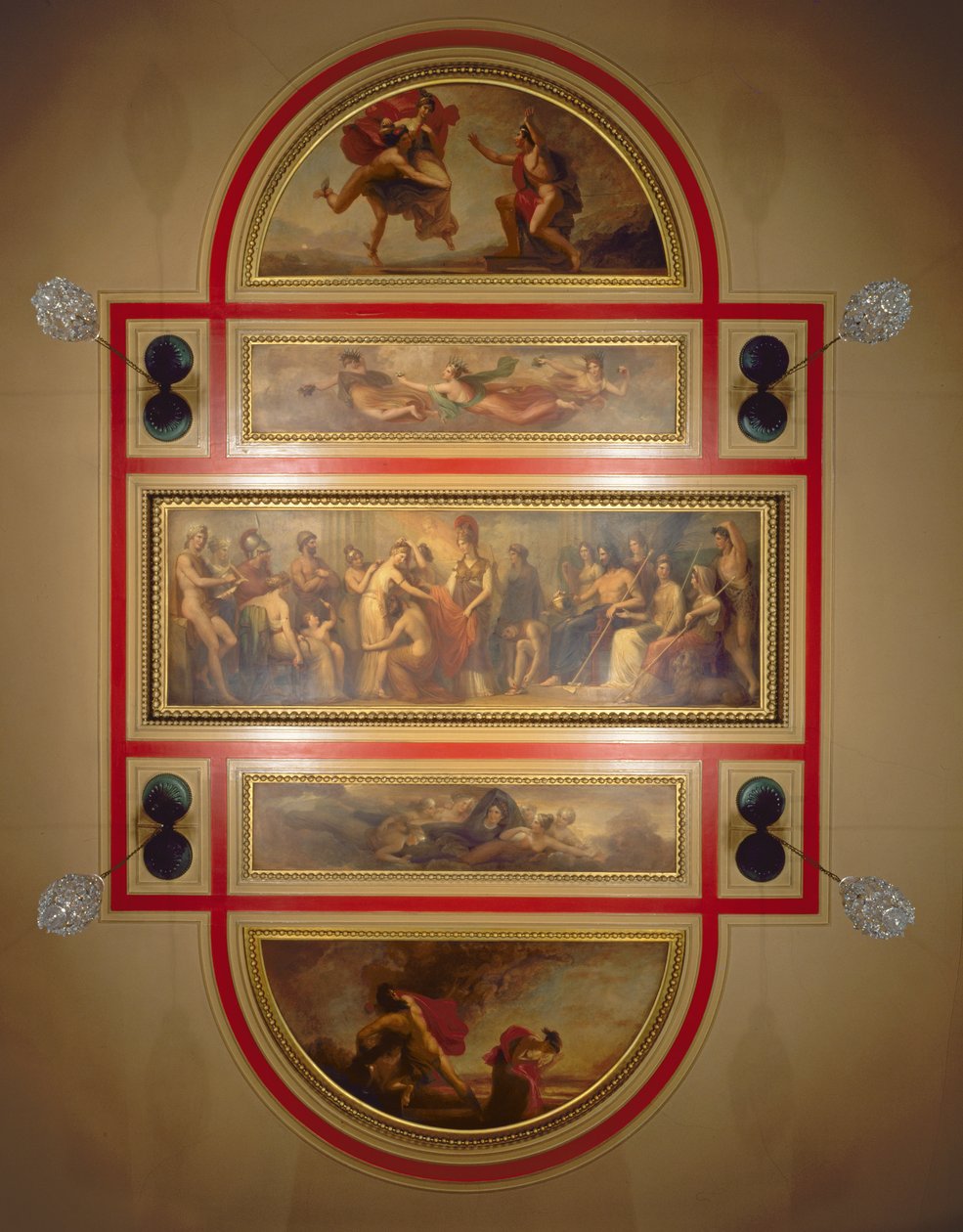 Plafond de la bibliothèque et de la salle à manger, représentant la légende de Pandore, vers 1834 - Henry Howard