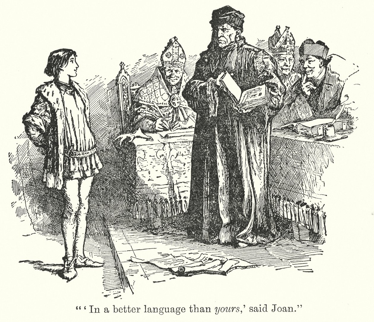 "Dans une meilleure langue que la tienne, dit Joan" (litho) - Henry Justice Ford