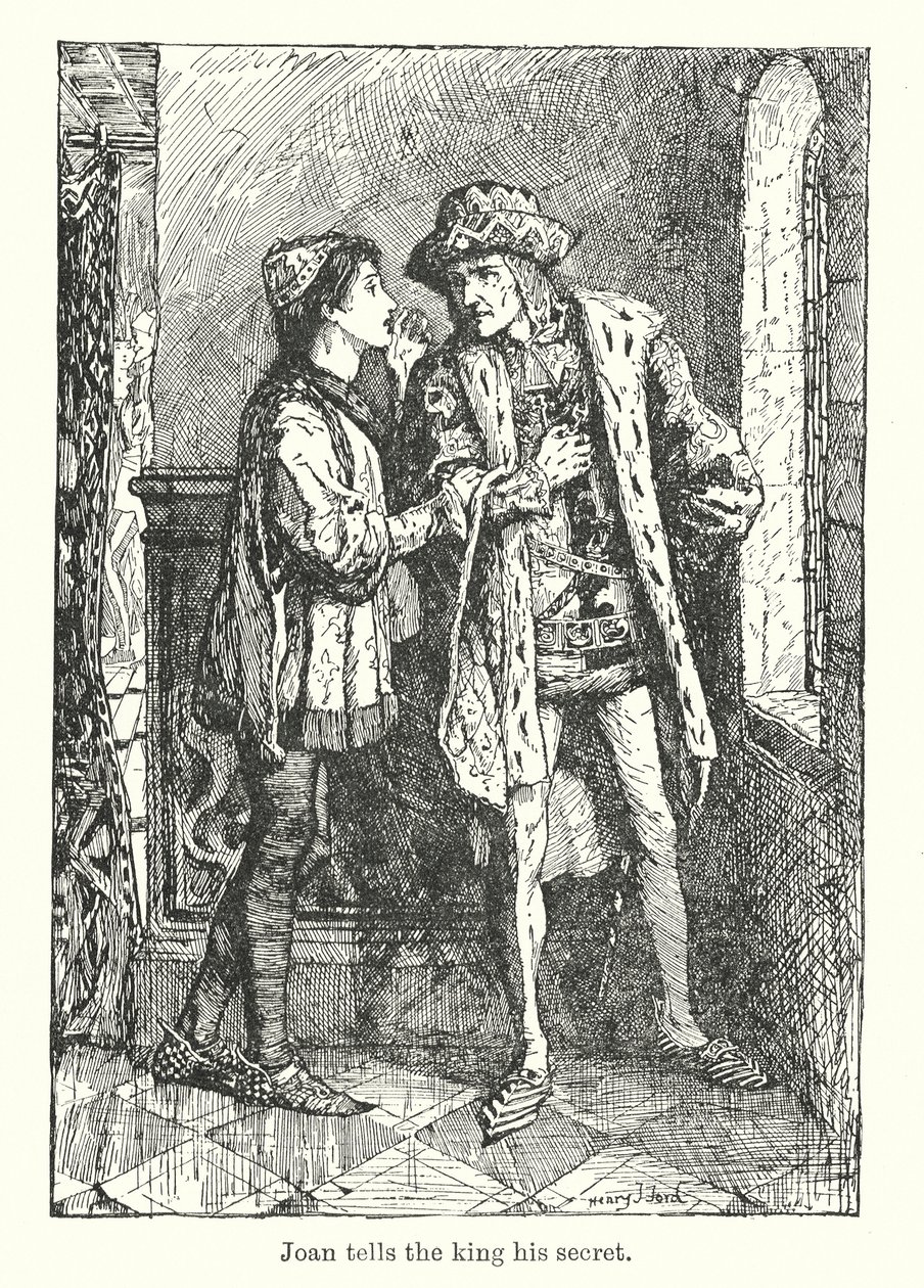 Jeanne confie son secret au roi (litho) - Henry Justice Ford