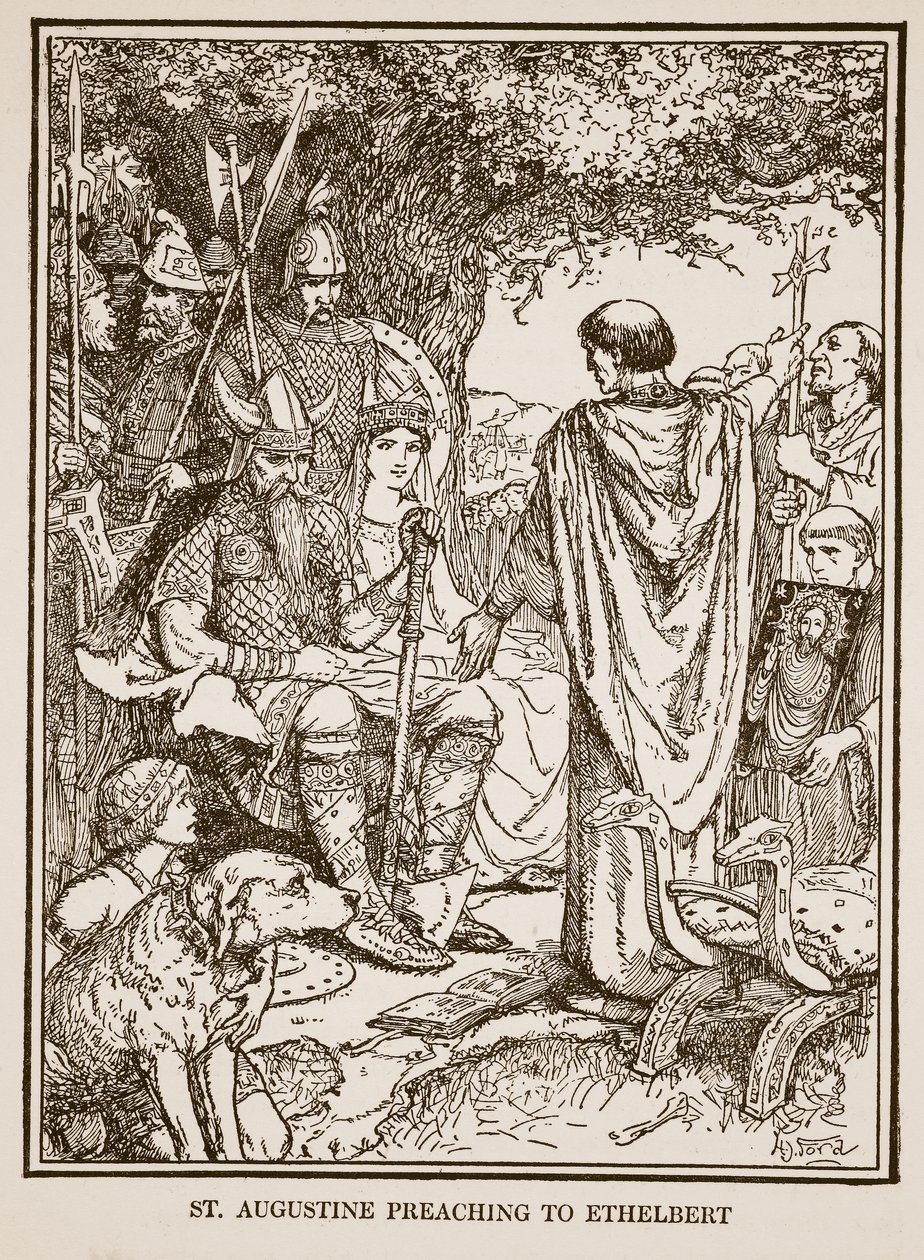 Saint Augustin prêchant à Ethelbert, illustration de 