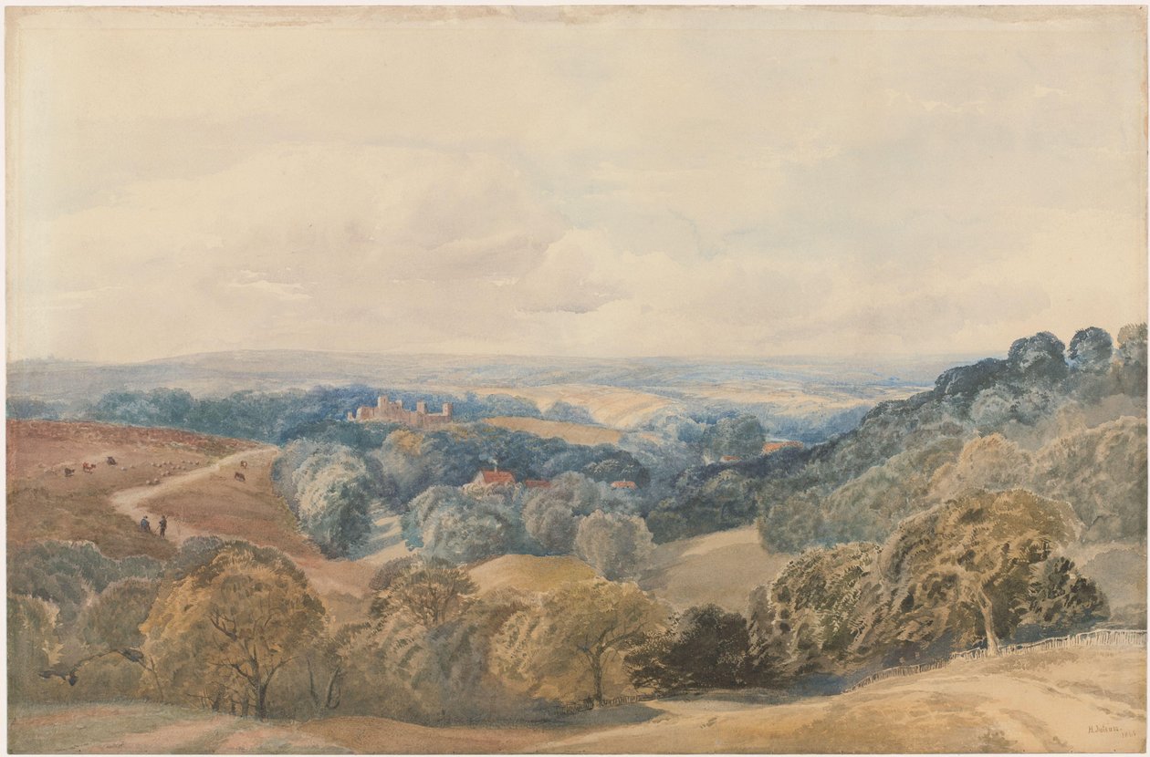 Paysage avec le château de Crieff - Henry Jutsum