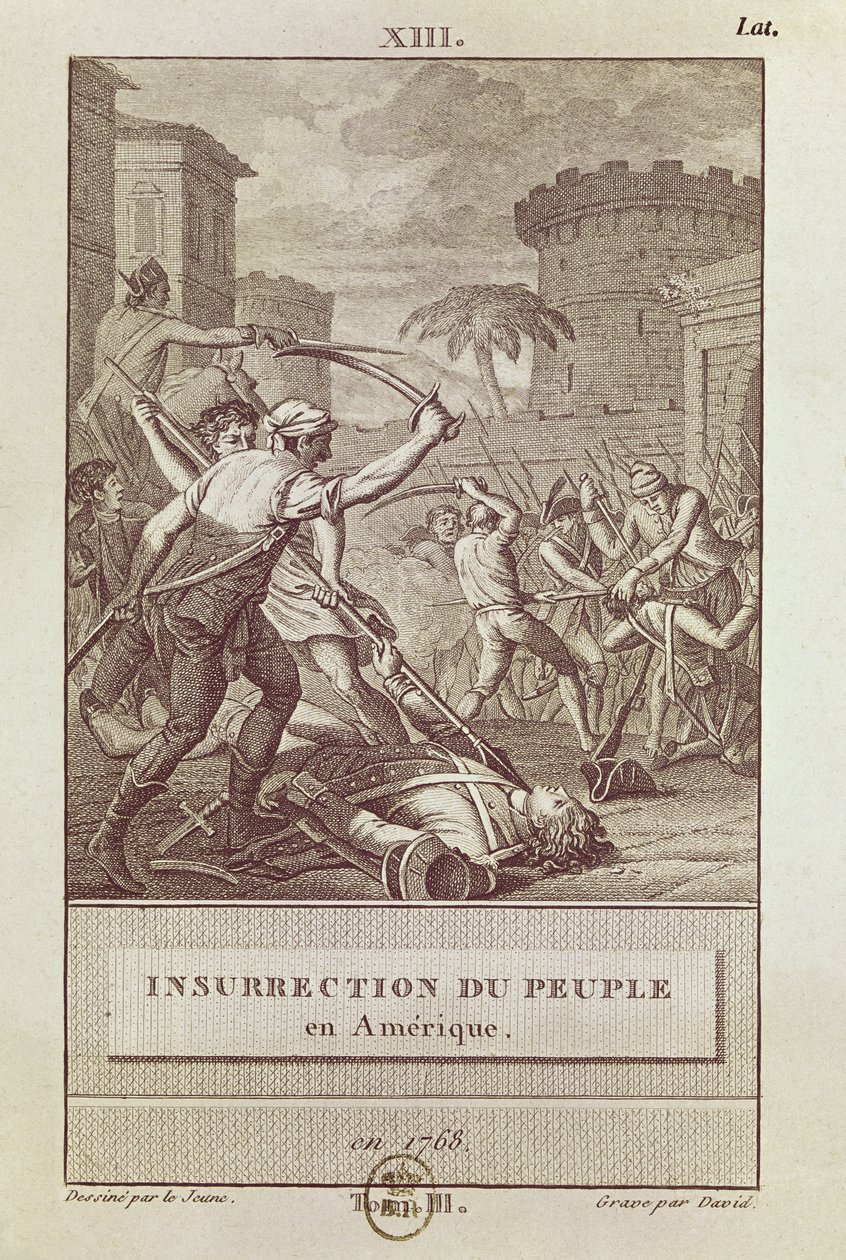 Insurrection du peuple américain en 1768, gravée par David - Henry Le Jeune