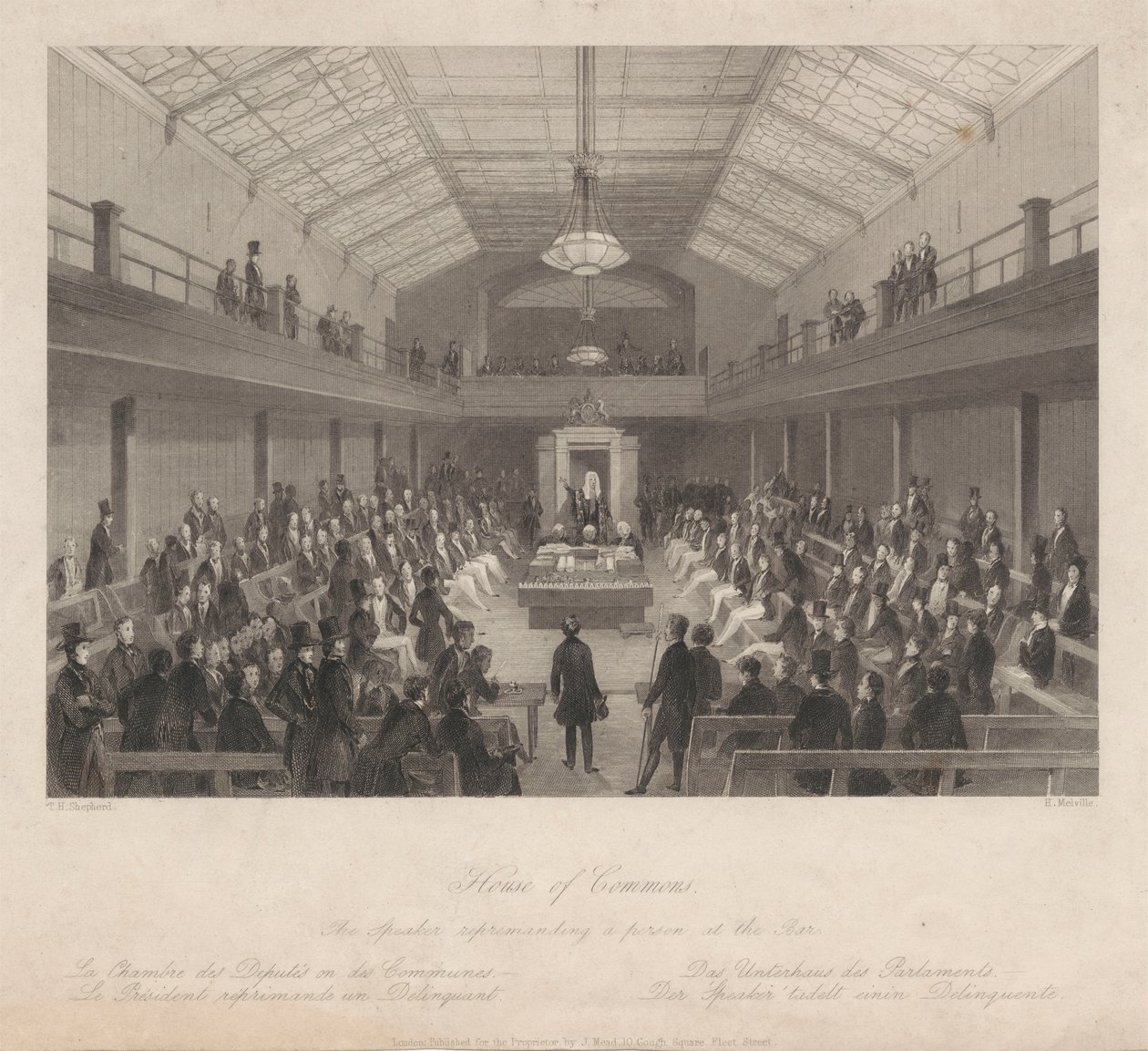Chambre des communes / Le président réprimandant une personne au barreau - Henry Melville