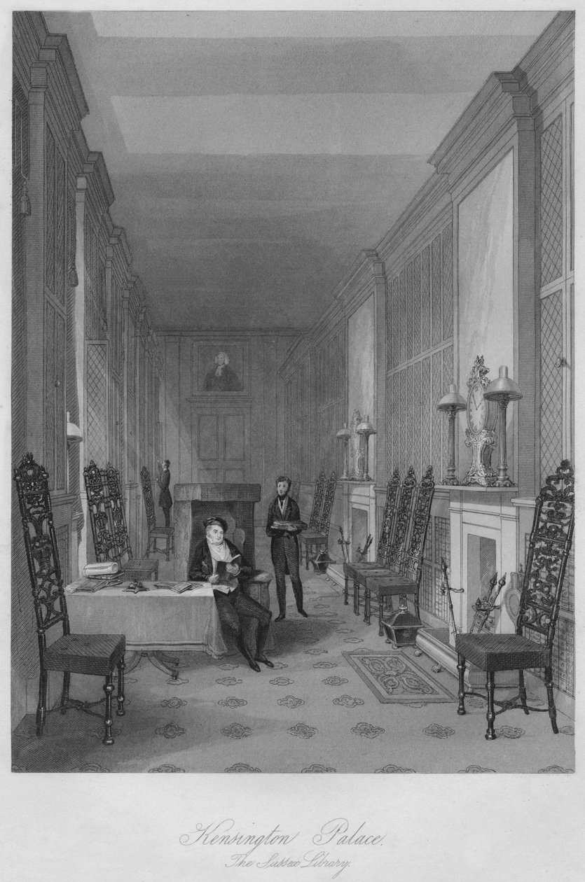 Palais de Kensington. La bibliothèque du Sussex, vers 1841 - Henry Melville