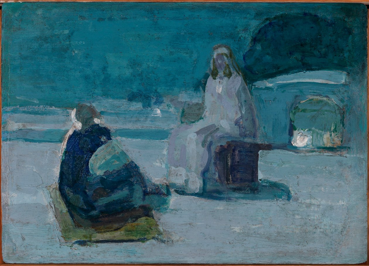 Étude sur le Christ et Nicodème sur un toit - Henry Ossawa Tanner