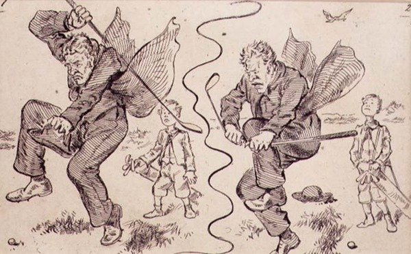 Frustration sur le parcours de golf, illustration du magazine 