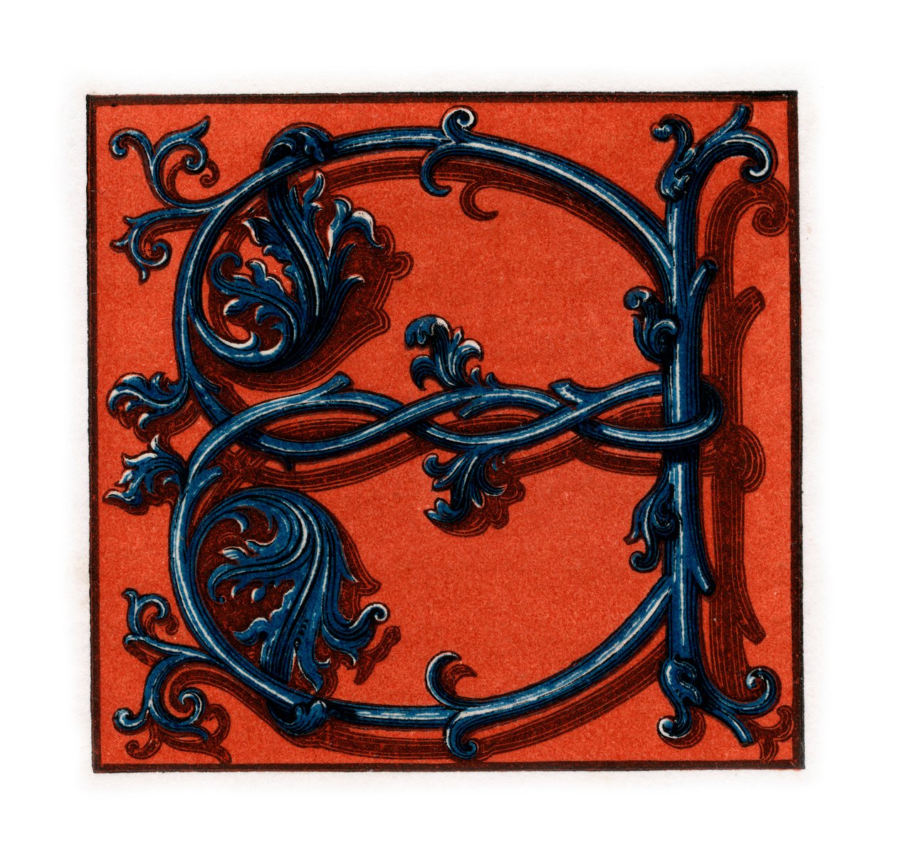 Lettre initiale A, fin 15ème-début 16ème siècle, 1843 - Henry Shaw