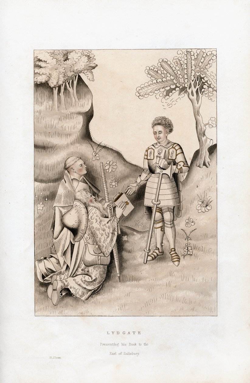 Lydgate présentant son livre au comte de Salisbury - Henry Shaw