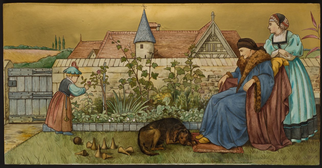 Sans Tout, plaque illustrant une illustration des Sept Âges de Shakespeare - Henry Stacey after Marks