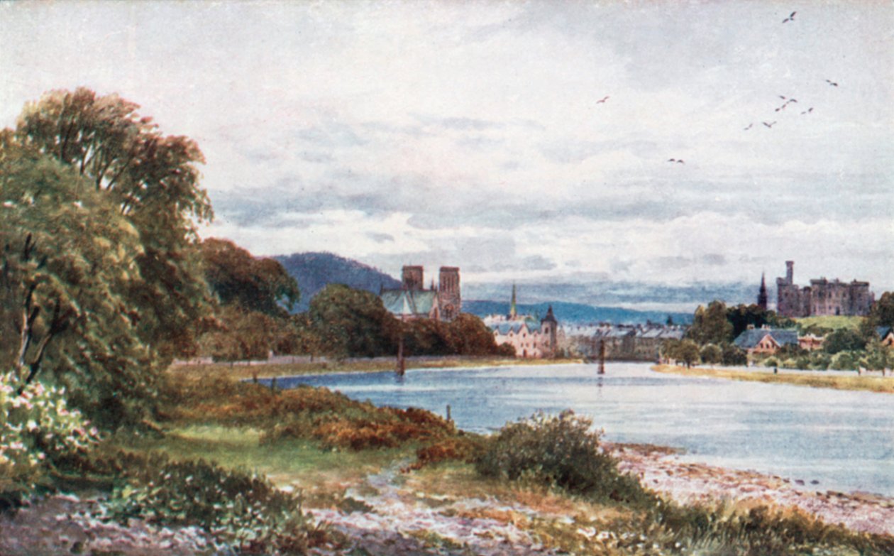 Inverness depuis les îles (lithographie couleur) - Henry Sutton Palmer