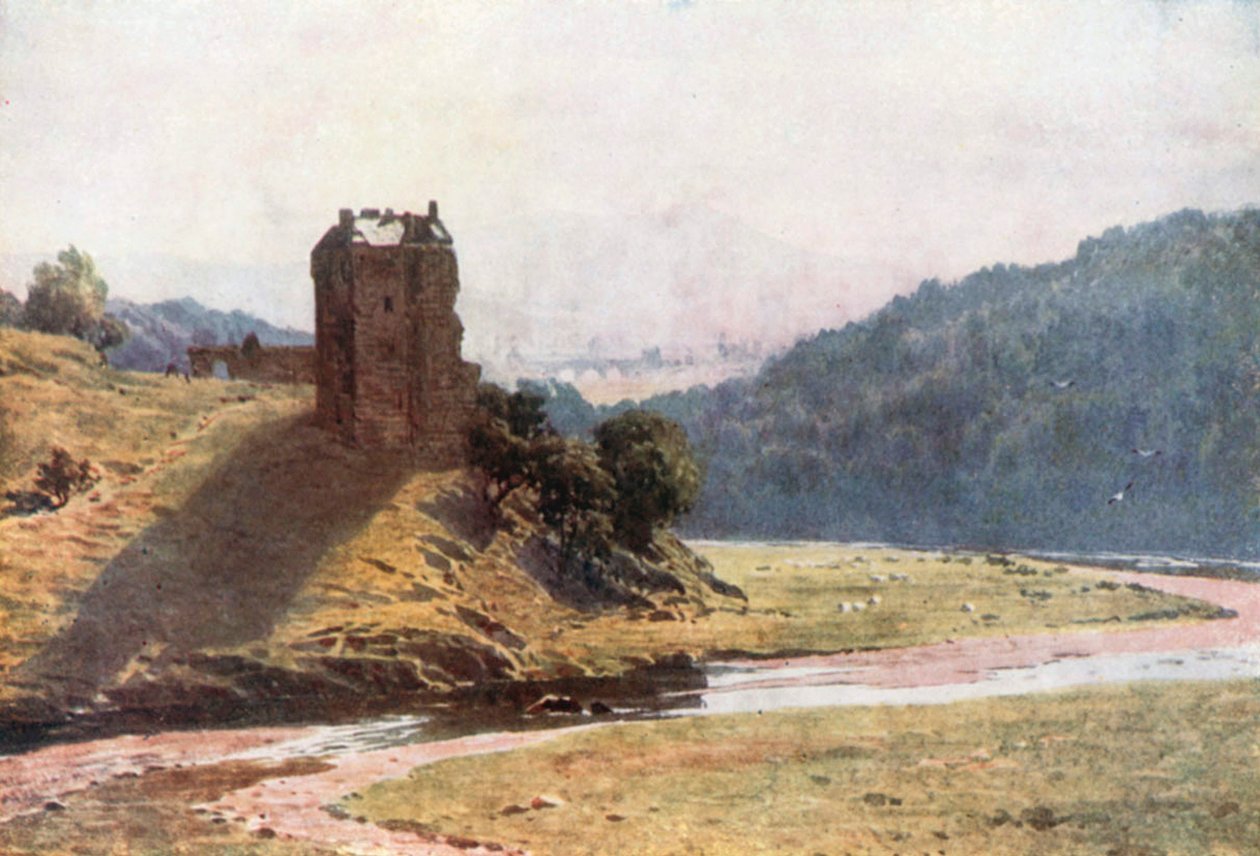 Château de Neidpah, Peeblesshire (lithographie couleur) - Henry Sutton Palmer