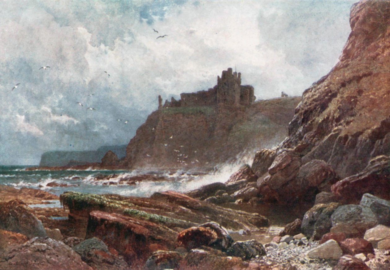 Château de Tantallon, sur la côte du Haddingtonshire (lithographie couleur) - Henry Sutton Palmer