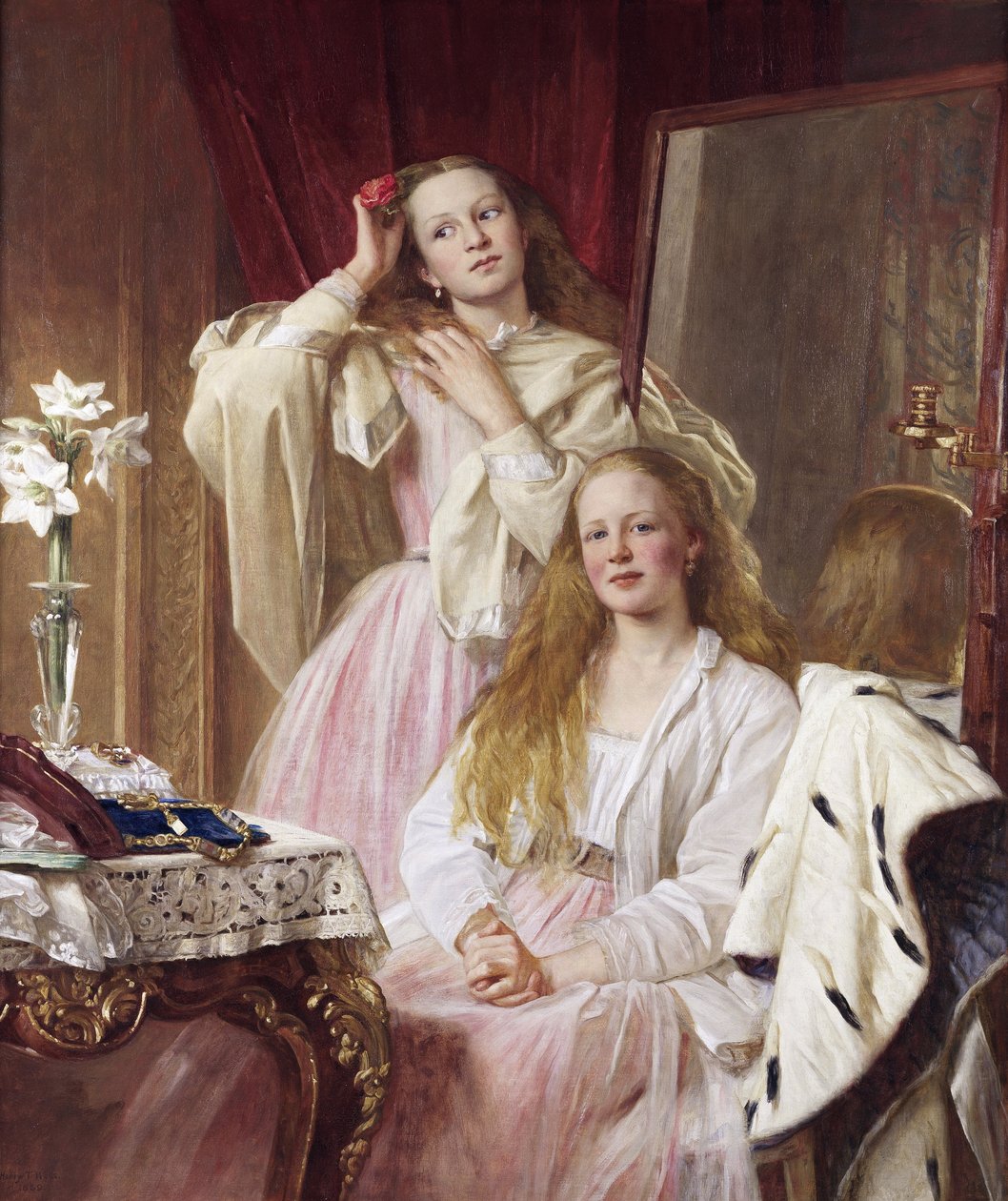 Emma et Federica Bankes de Soughton Hall, par Henry Tanworth Wells - Henry Tanworth Wells