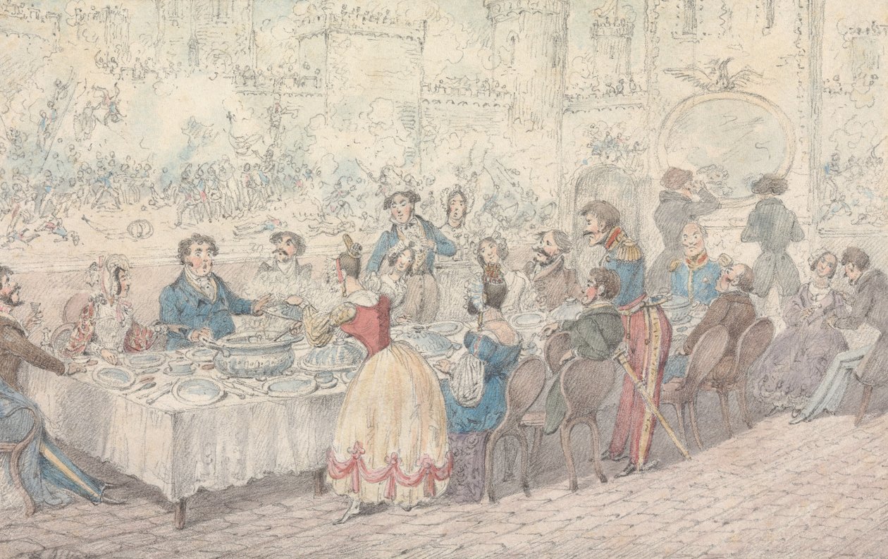 Illustration tirée de l’ouvrage de R.S. Surtees, « Jorrocks’s Jaunts and Jollities » : « De l’eau, je vous le jure, avec des vers dedans » - Henry Thomas Alken