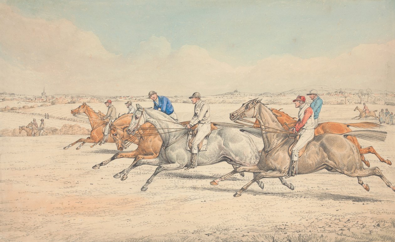Course de steeple : le départ - Henry Thomas Alken