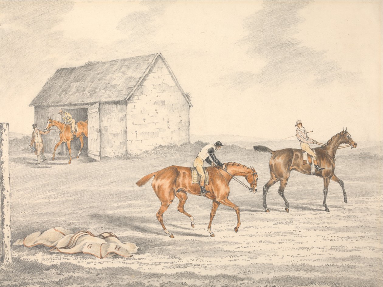 Le St. Leger, à Doncaster : préparation au départ - Henry Thomas Alken