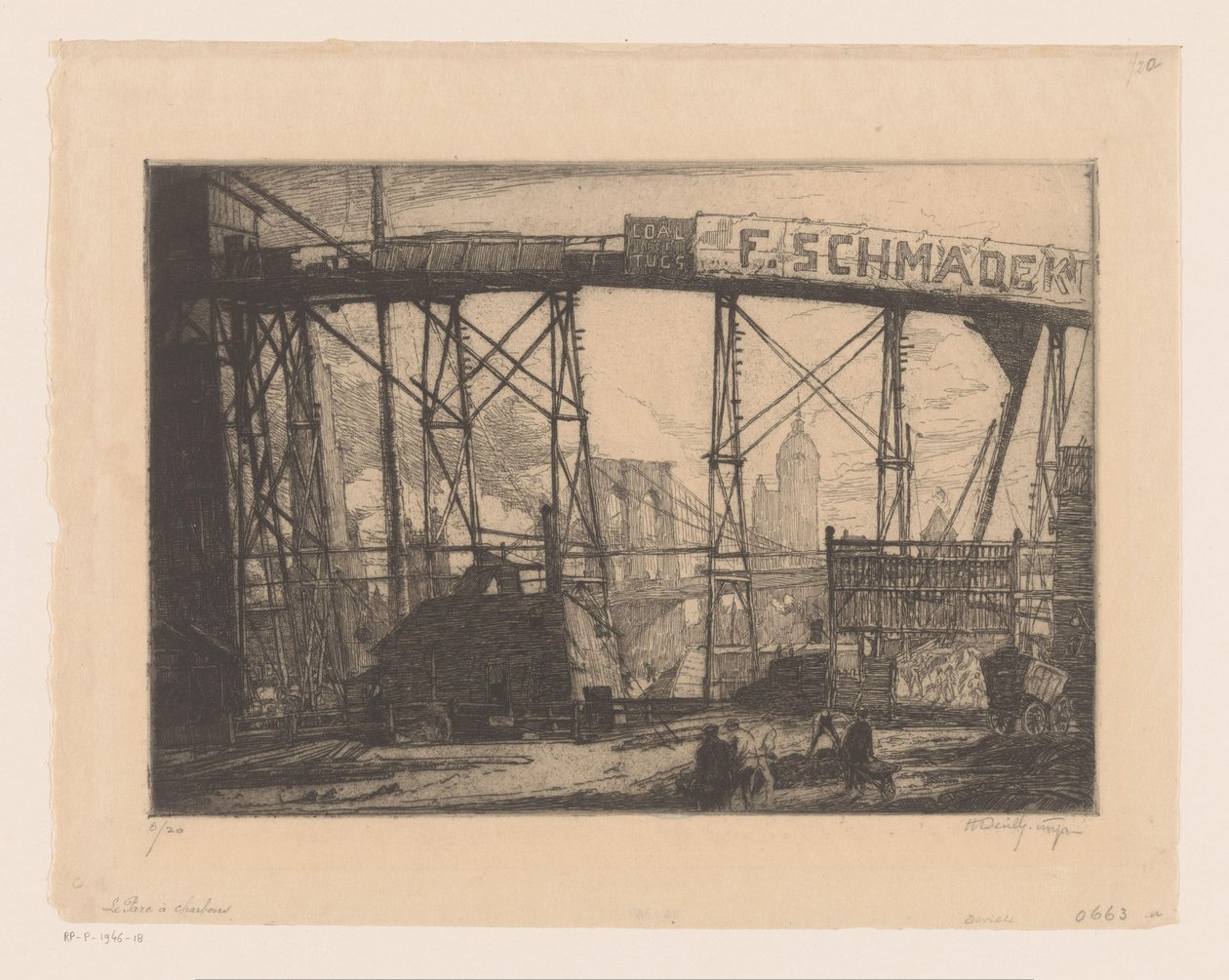 Vue de New York depuis un atelier - Henry Wilfrid Deville (signed by artist)
