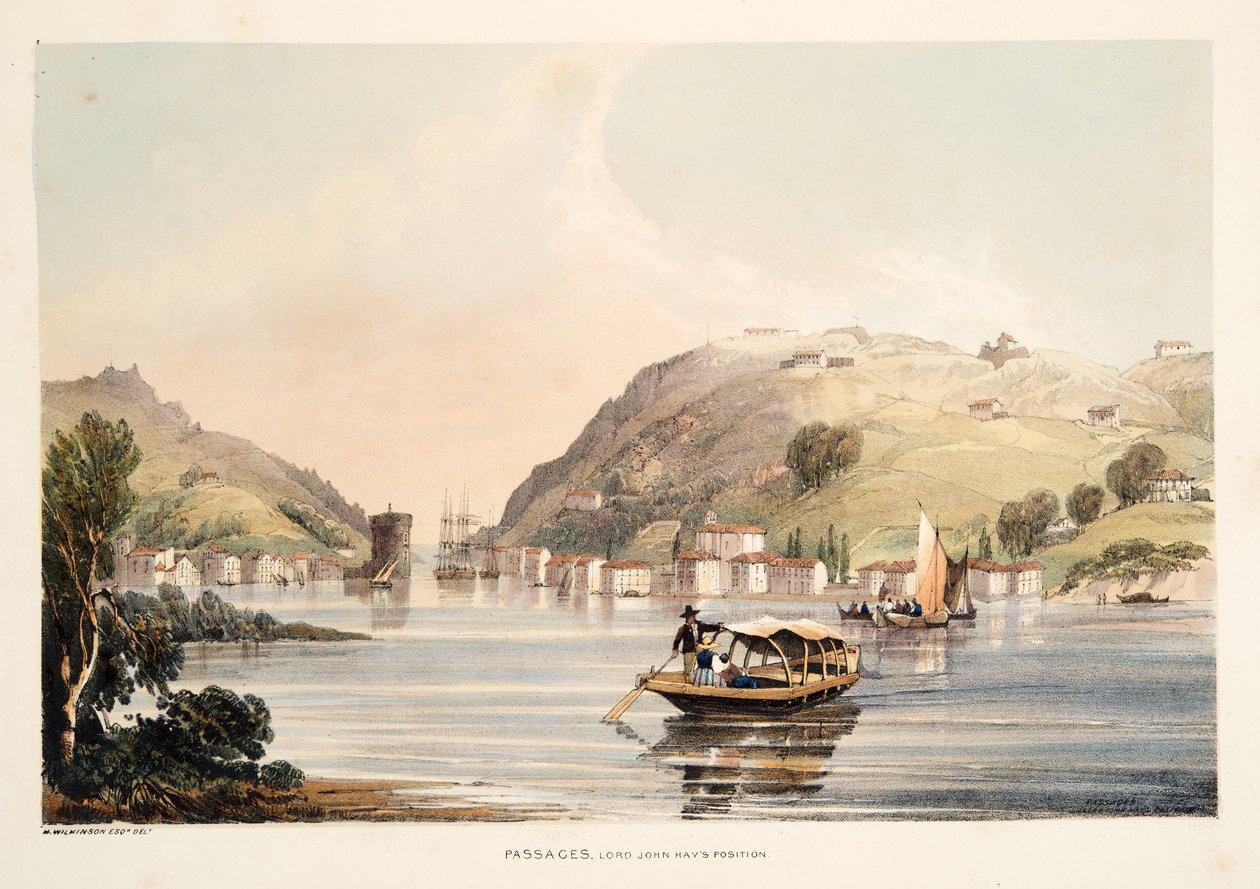 Position de Lord John Hay, à Passages, des Croquis de paysages dans les provinces basques d