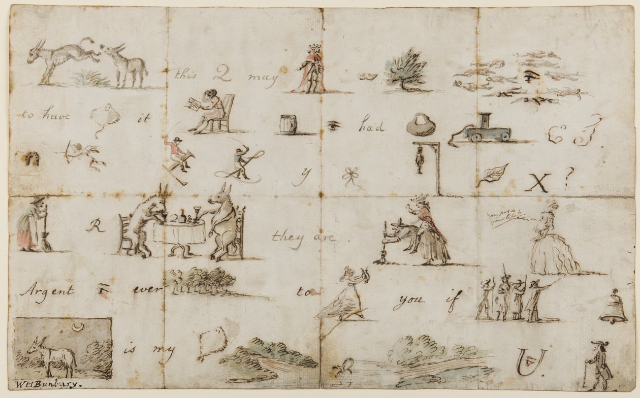Lettre pictogramme - Henry William Bunbury