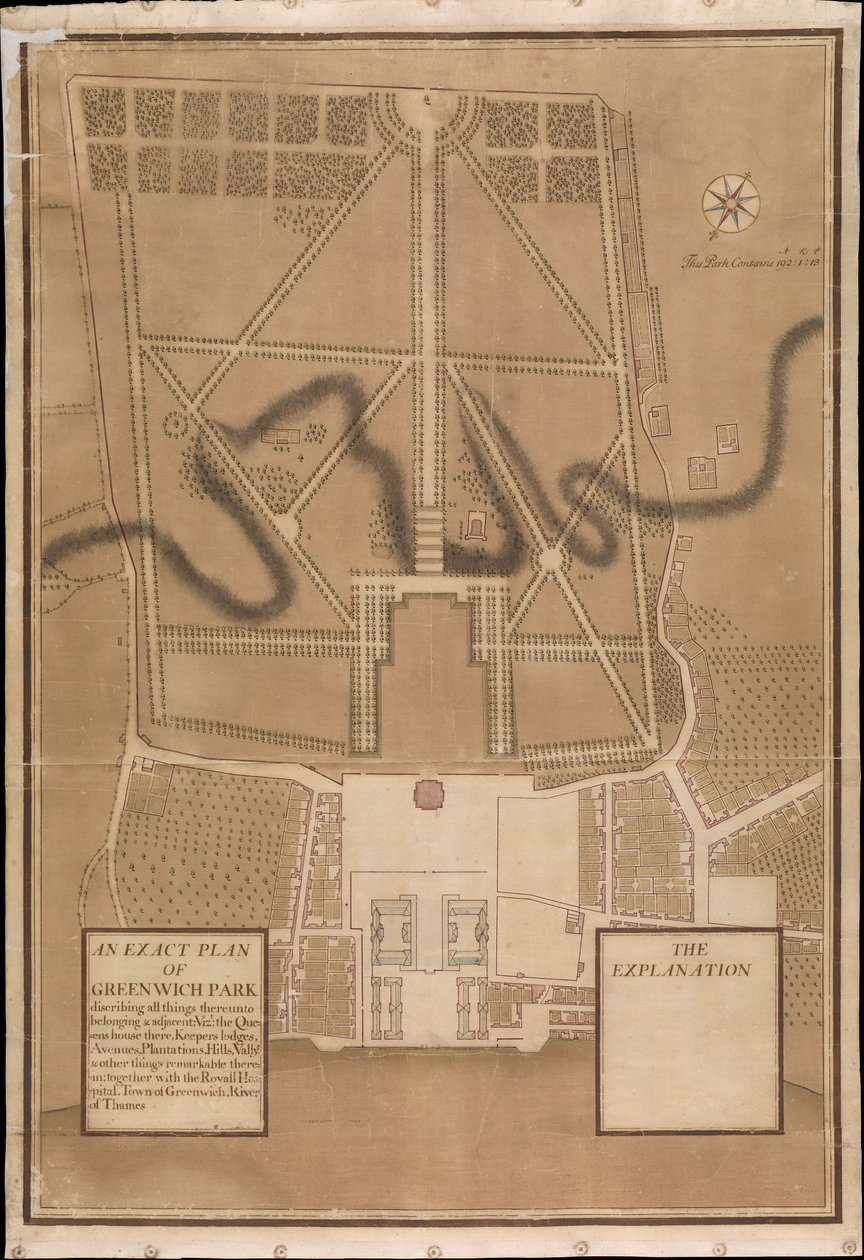 Plan exact du parc de Greenwich, vers 1700 - Henry Wise