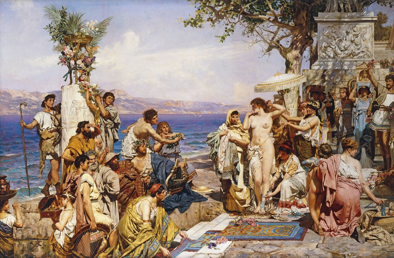 Phryné au festival de Poséidon, dieu des mers - Henryk Siemieradzki