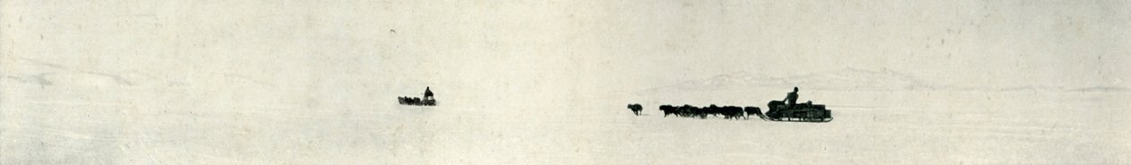 Chiens galopant vers la barrière, c1911, 1913 - Herbert Ponting