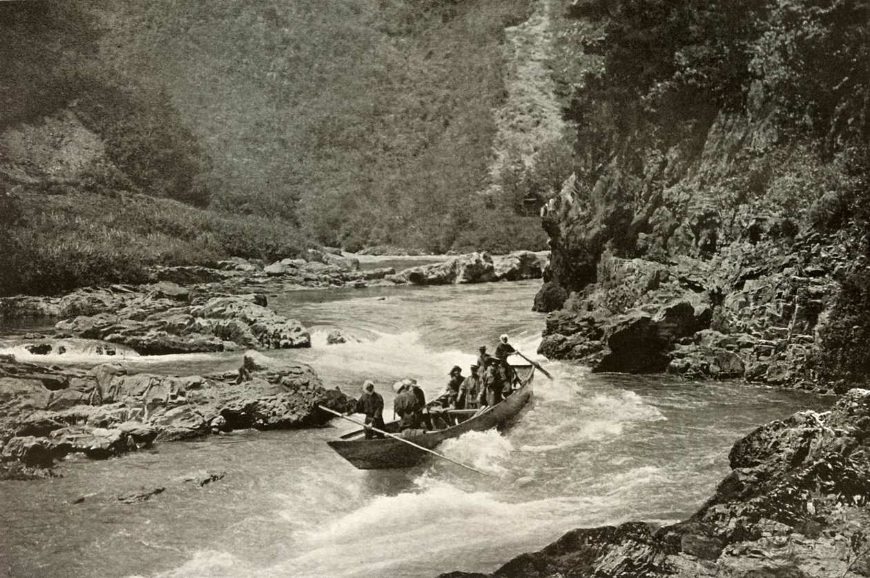 Descente des rapides de la Katsura-Gawa, 1910 - Herbert Ponting