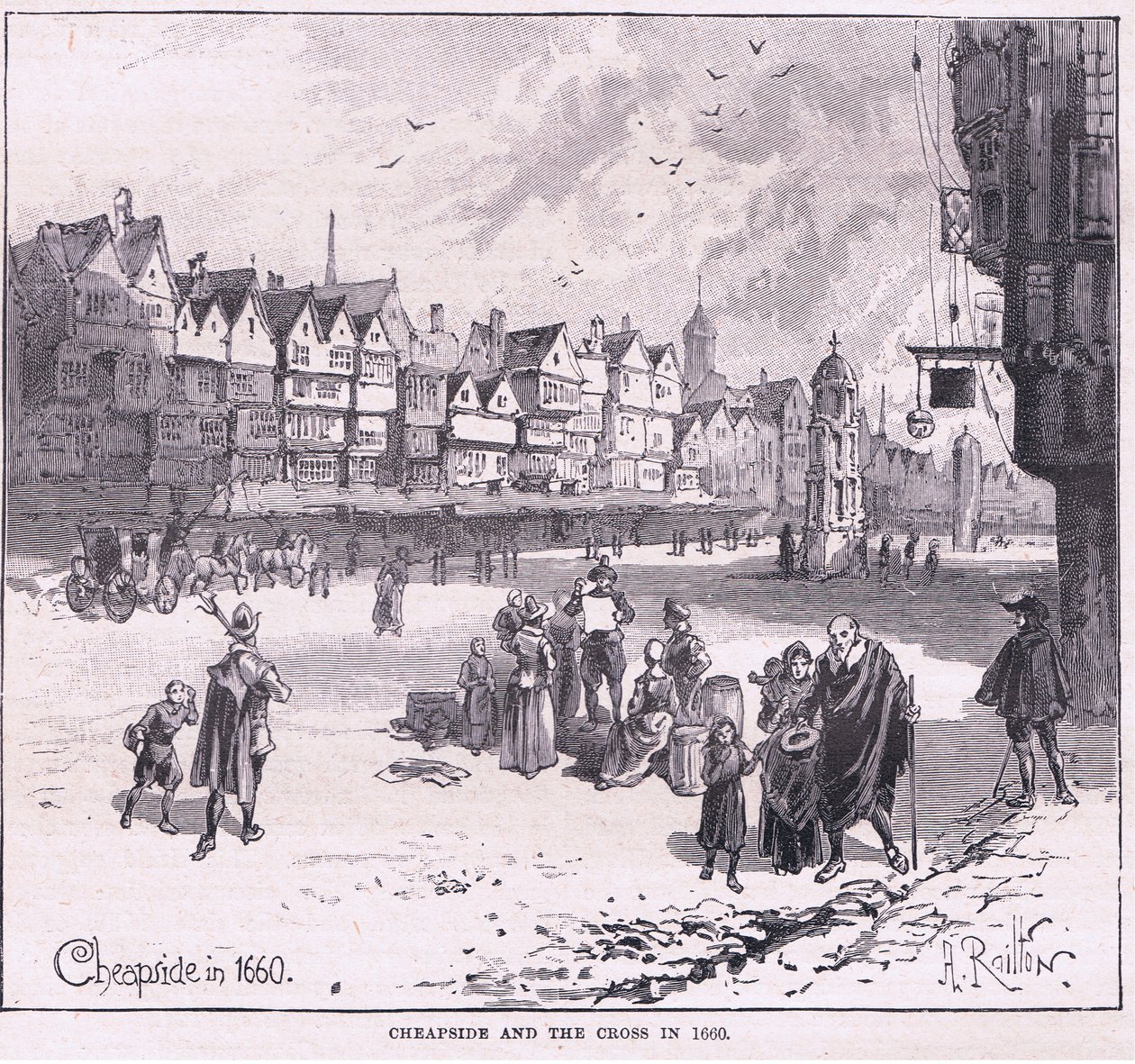 Cheapside en 1660 - Herbert Railton