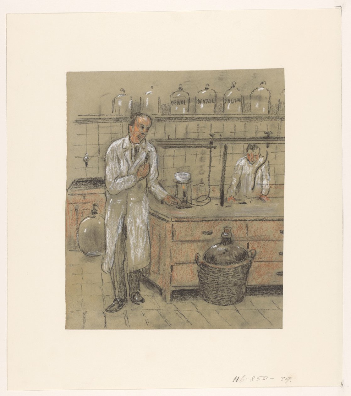 Deux hommes dans un laboratoire - Herman Heijenbrock (possibly)