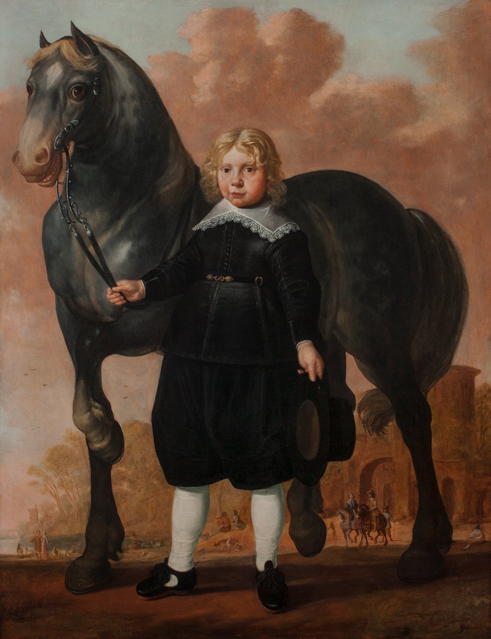 Un jeune garçon avec son cheval - Herman Mijnerts Doncker