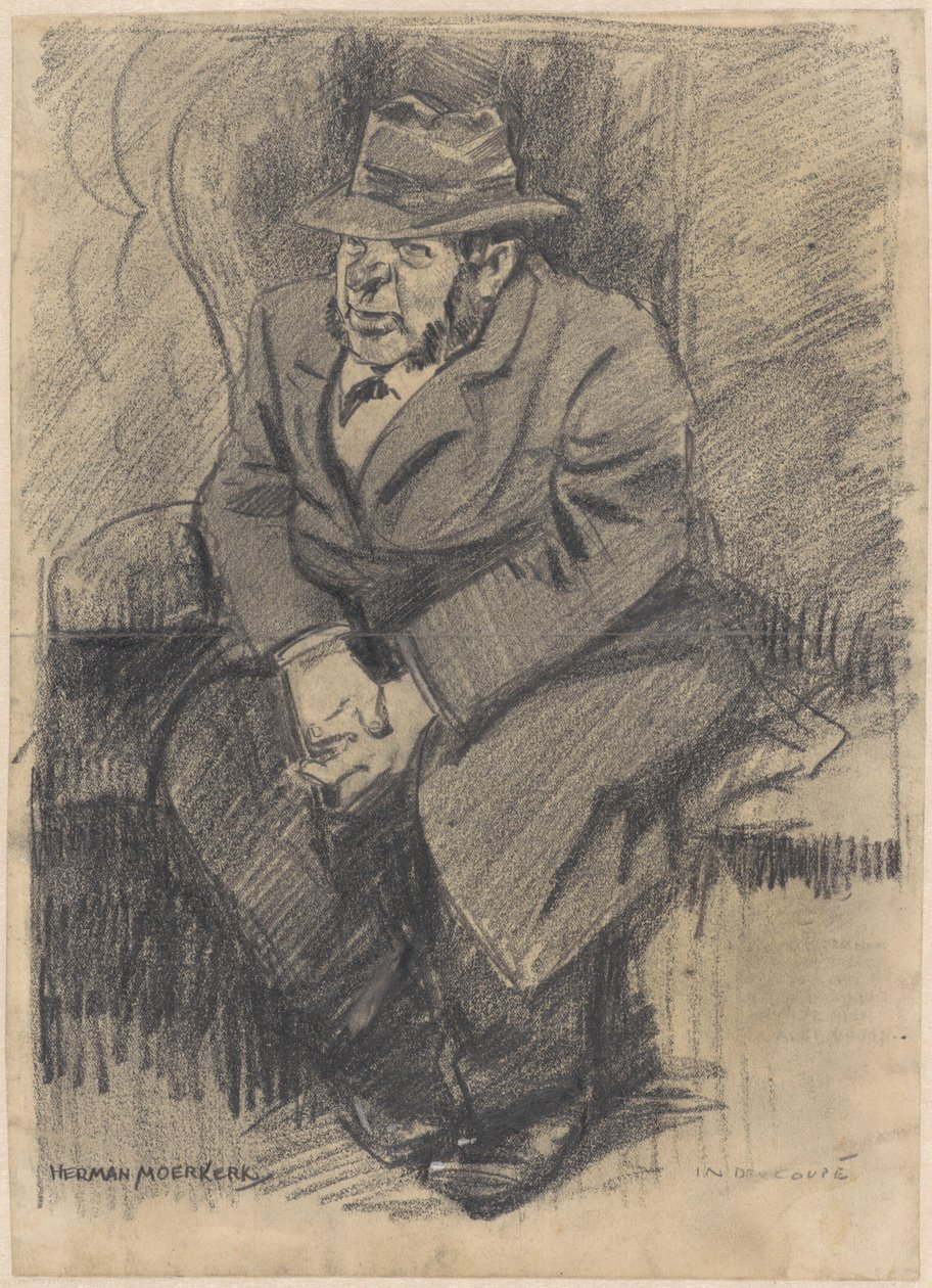 Homme assis dans le compartiment - Herman Moerkerk