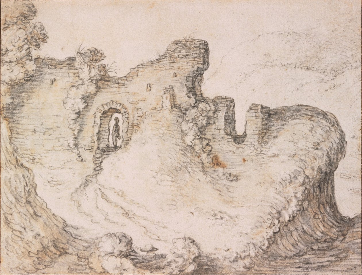Hermann Saftleven (1609-1685), vers 1650. « Ruine représentant un visage d