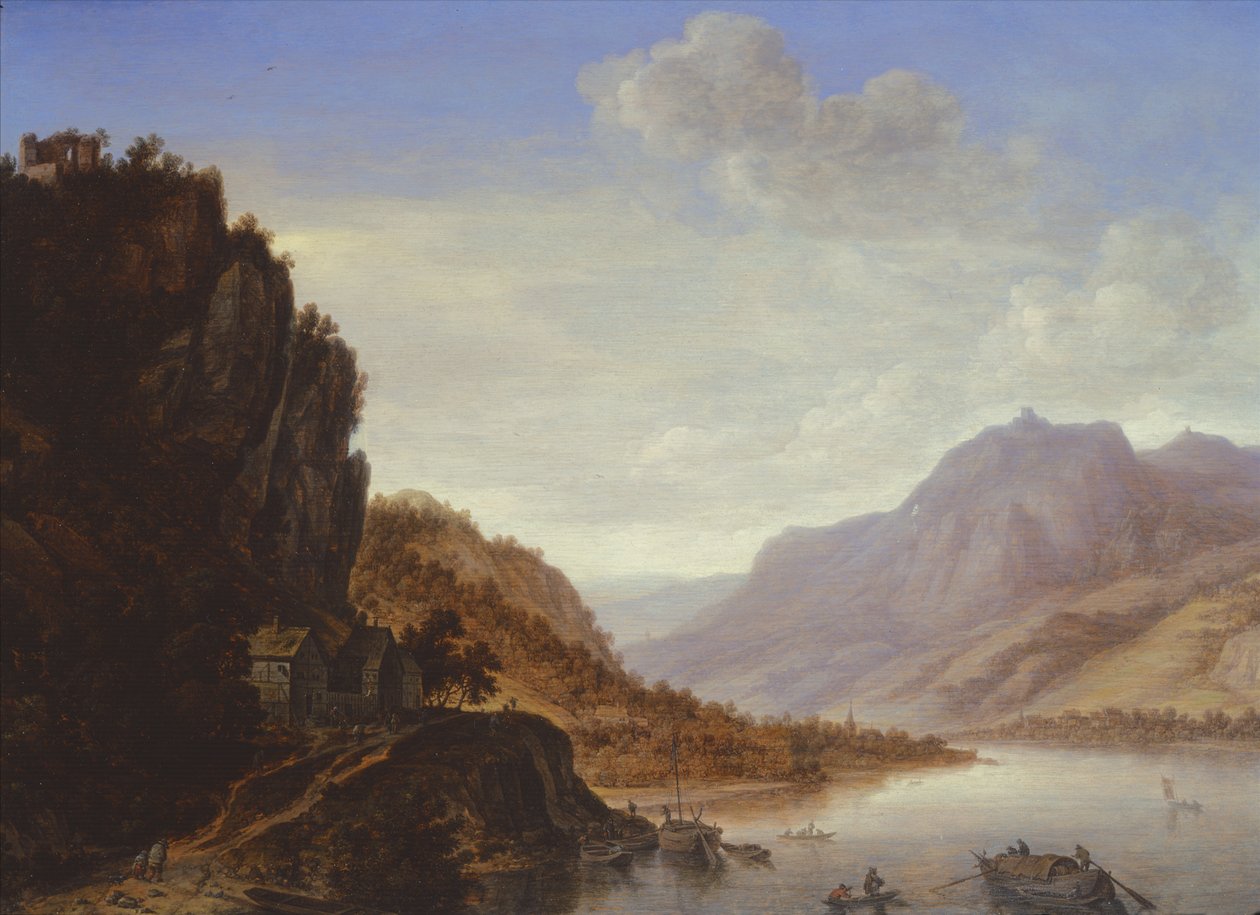 Paysage fluvial montagneux - Herman the Younger Saftleven