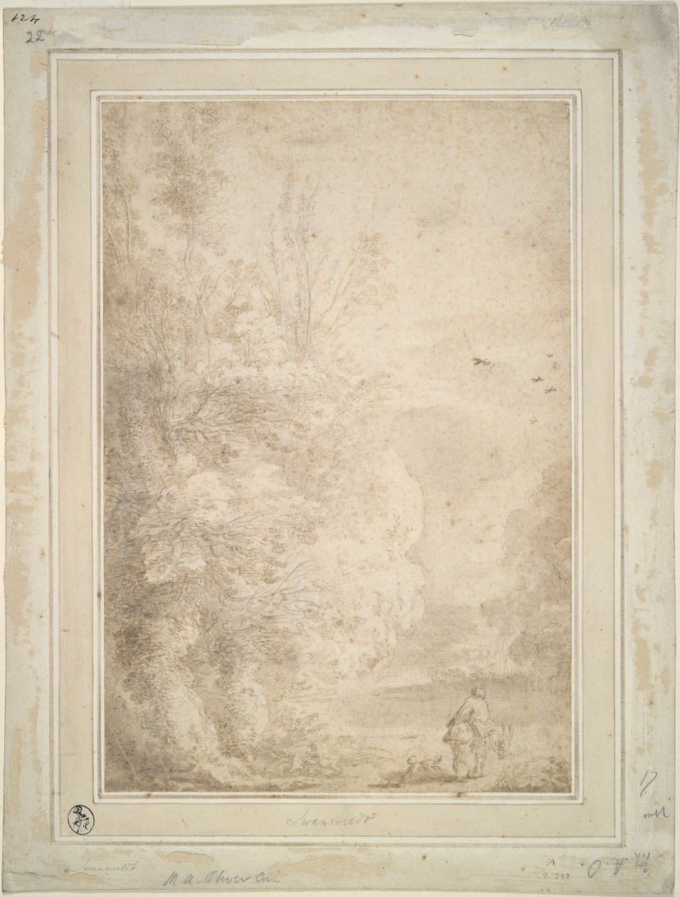 Paysage avec voyageur sur un âne - Herman van Swanevelt