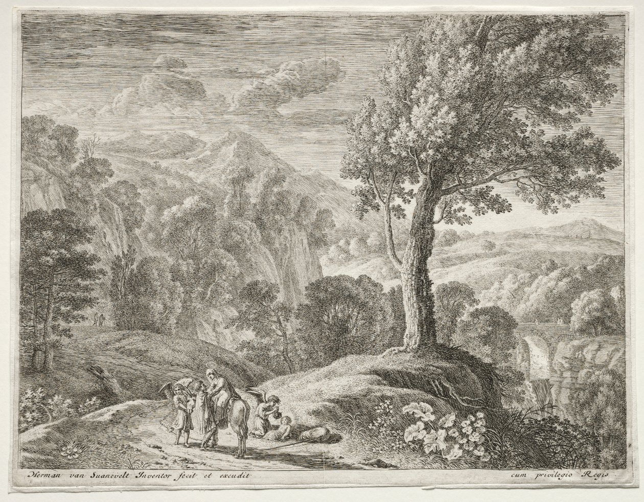 Le grand arbre et la cascade - Herman van Swanevelt