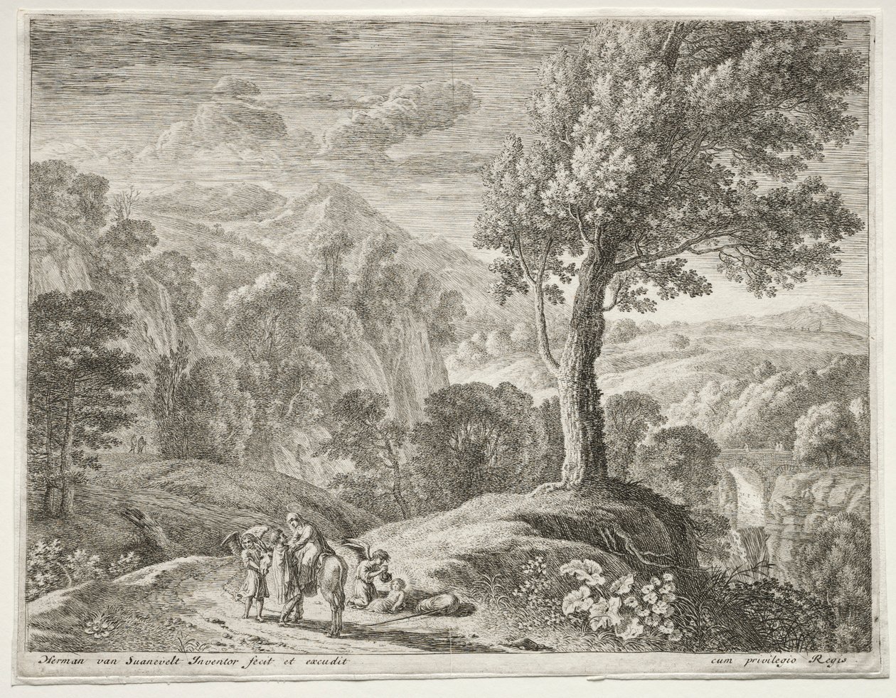 Le grand arbre et la cascade, vers 1652-1654 - Herman van Swanevelt