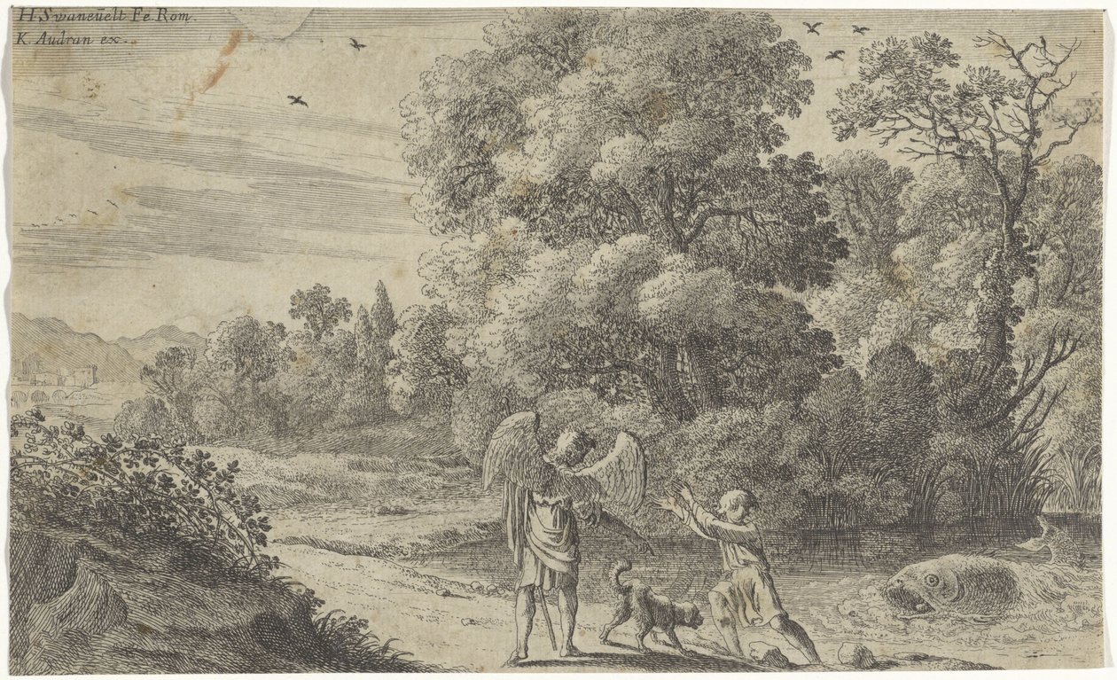 Tobias effrayé par le poisson - Herman van Swanevelt