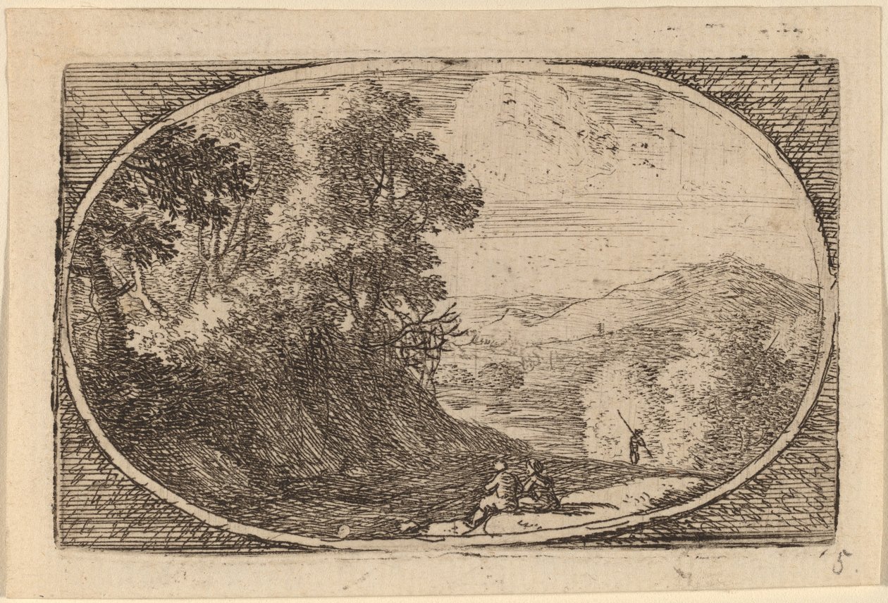 Deux figures assises à droite d