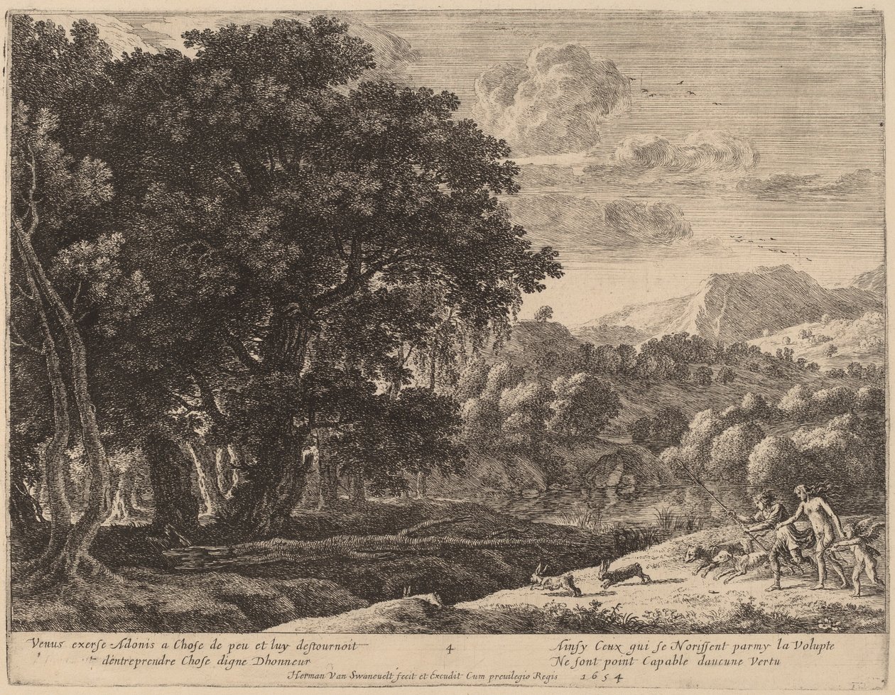 Vénus et Adonis chassant - Herman van Swanevelt