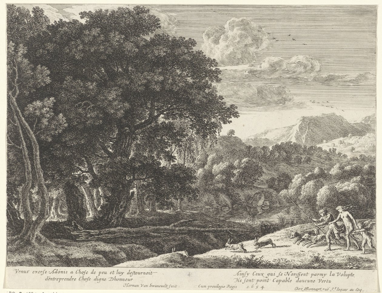 Vénus et Adonis à la chasse - Herman van Swanevelt